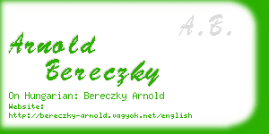 arnold bereczky business card
